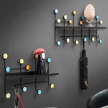 Modern Style Wall Shelf With Hooks