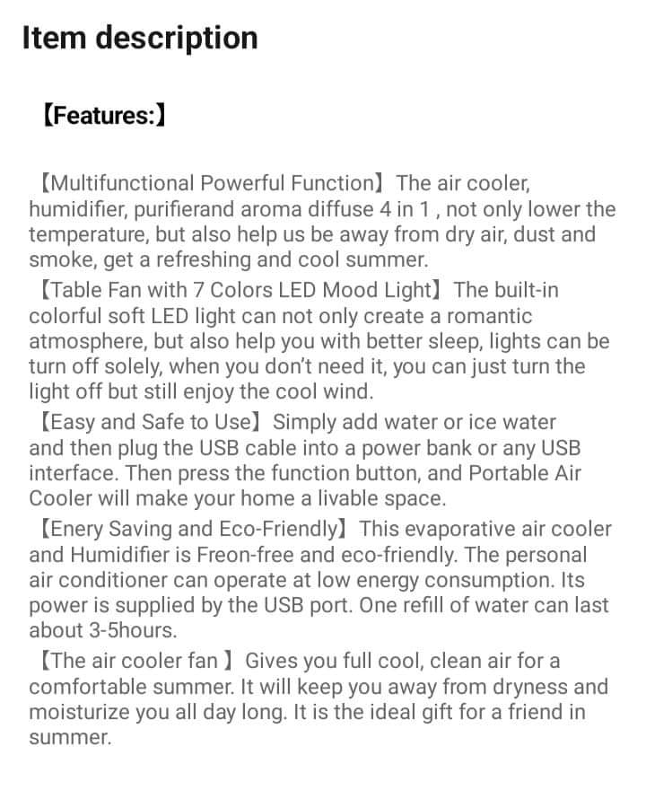 Mini Portable Mist Fan