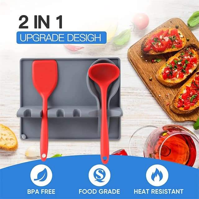 2 in 1 Multifunctional Silicone Spoon Holder