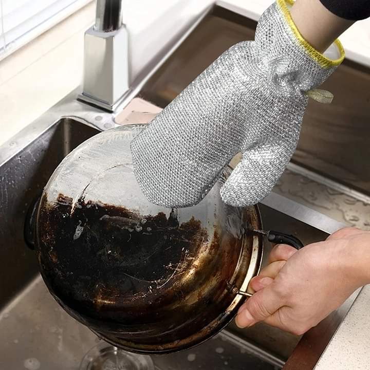 Steel Wire Dish Cleaning Gloves Pair