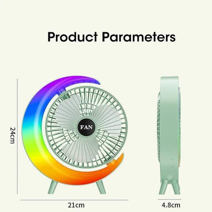 G shape rgb light fan