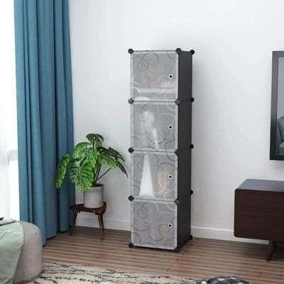 4 Cube PVC Material Storage Organizer Rack