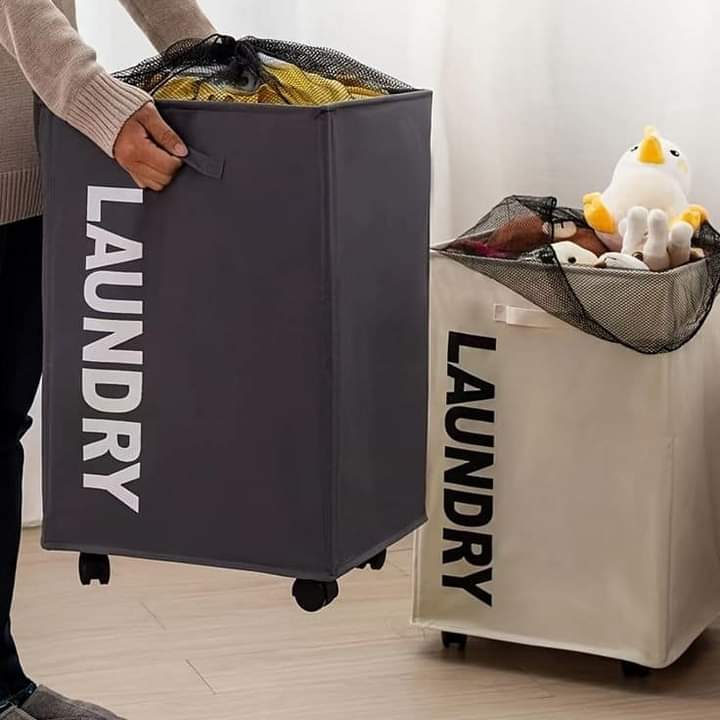 Household Dirty Laundry Clothes Storage Basket with Wheels