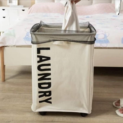 Household Dirty Laundry Clothes Storage Basket with Wheels