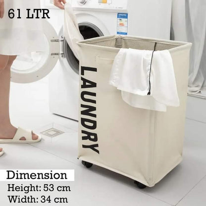 Household Dirty Laundry Clothes Storage Basket with Wheels