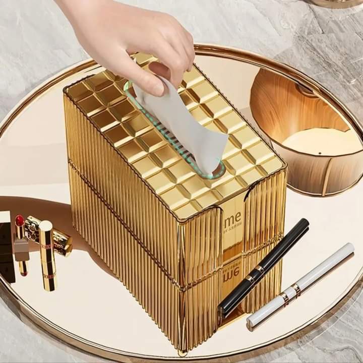 Luxury solid crystal desktop tissue box