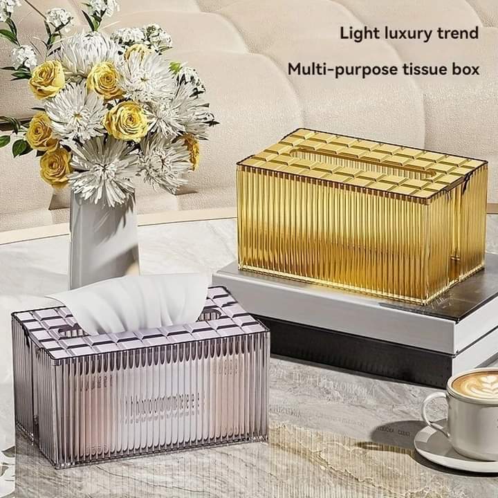 Luxury solid crystal desktop tissue box