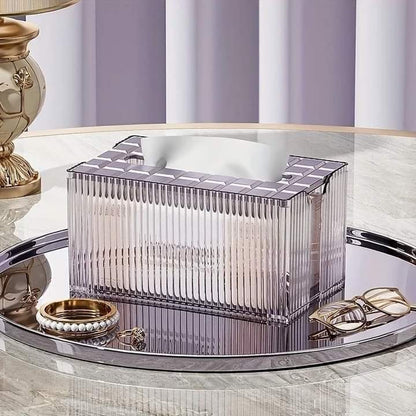 Luxury solid crystal desktop tissue box