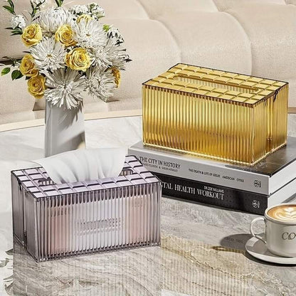 Luxury solid crystal desktop tissue box