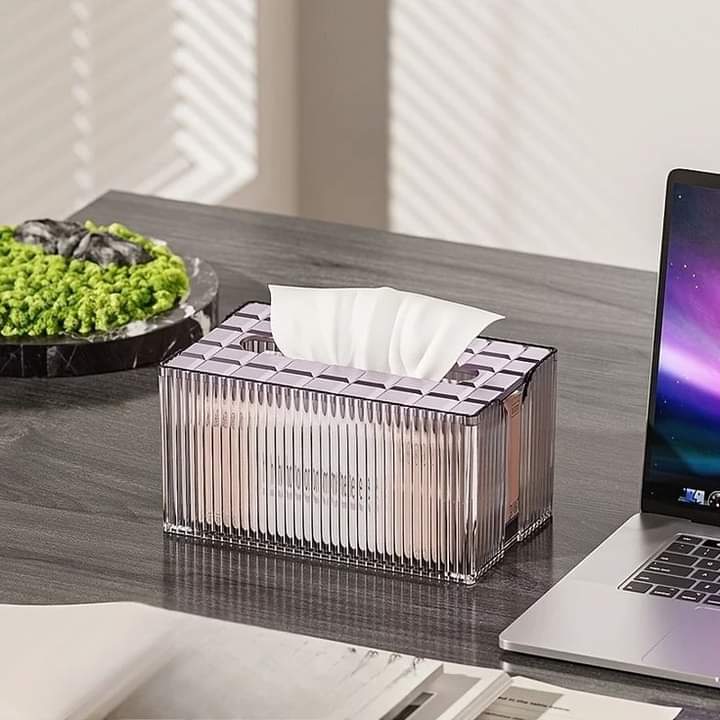 Luxury solid crystal desktop tissue box