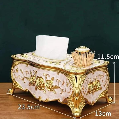 Luxury Tissue Box With Toothpick Dispenser