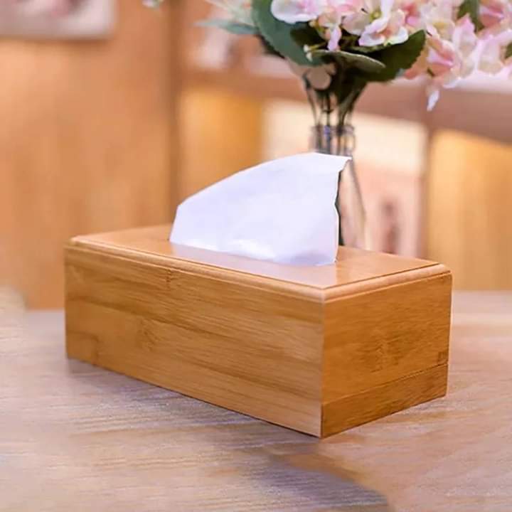 Bamboo Wooden Tissue Storage Box