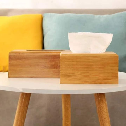 Bamboo Wooden Tissue Storage Box