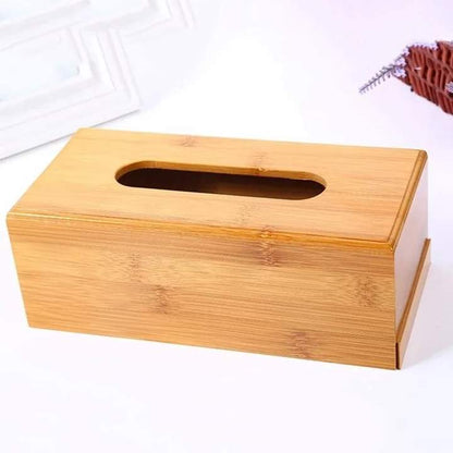 Bamboo Wooden Tissue Storage Box