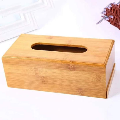 Bamboo Wooden Tissue Storage Box