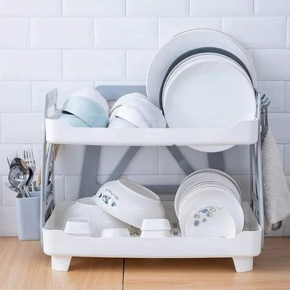 Compact 2 Tier Dish Drying Stand