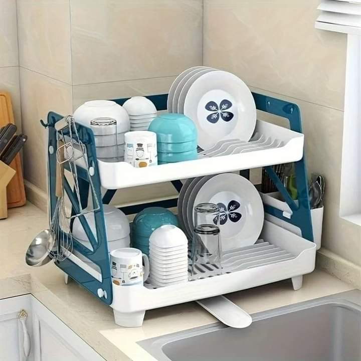 Compact 2 Tier Dish Drying Stand