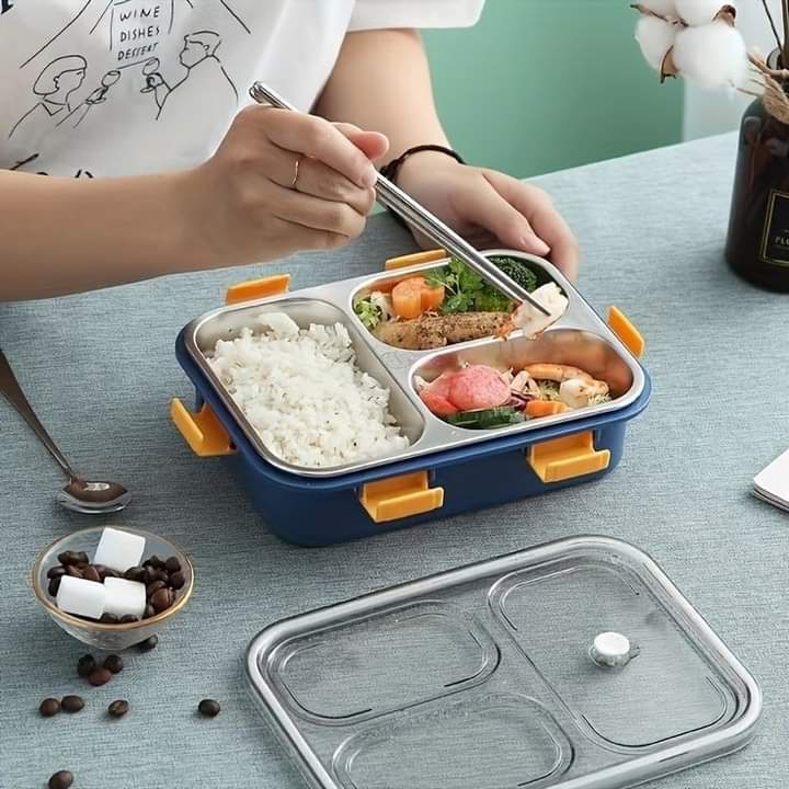 Stainless Steel Portable Lunch Box (Heavy Quality)