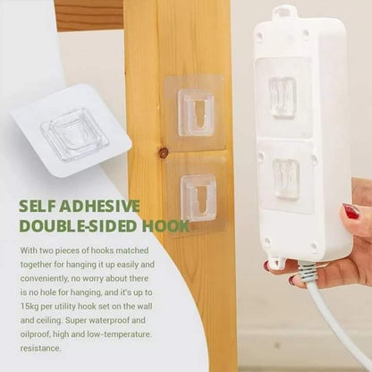 Double Sided Adhesive Wall Hooks (10 pcs pack)