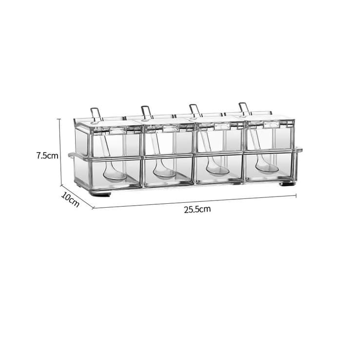 4 Grid Clear Seasoning Box