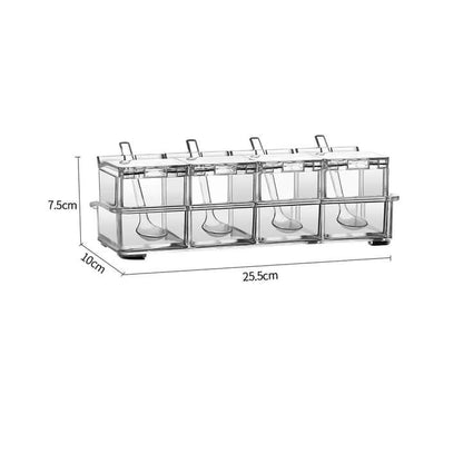 4 Grid Clear Seasoning Box