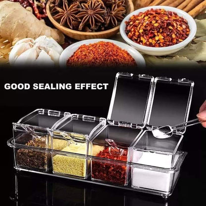 4 Grid Clear Seasoning Box