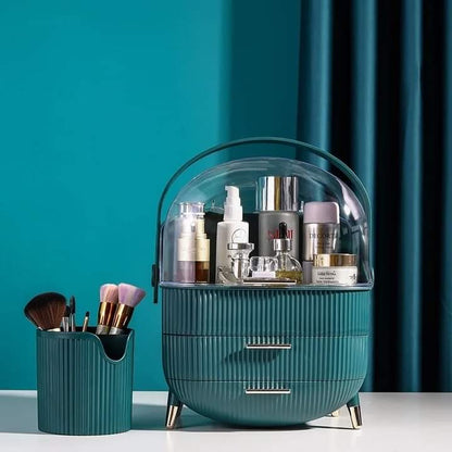 Large Capacity Cosmetic Organizer With Brush Holder