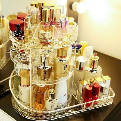 360 Rotating Tray Cosmetic Organizer