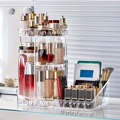 360 Rotating Tray Cosmetic Organizer