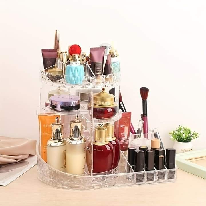 360 Rotating Tray Cosmetic Organizer