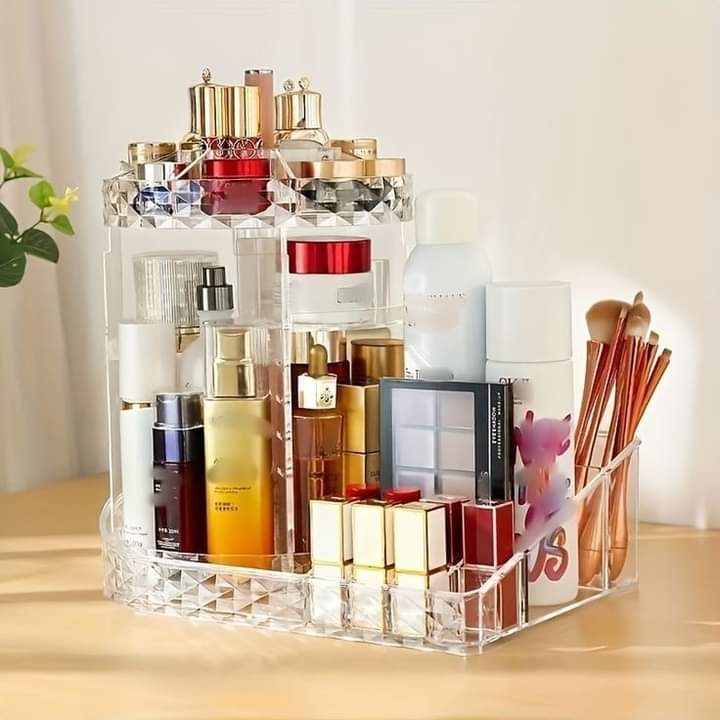 360 Rotating Tray Cosmetic Organizer