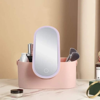 Cosmetic Organizer With Led Mirror