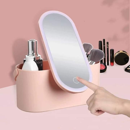 Cosmetic Organizer With Led Mirror