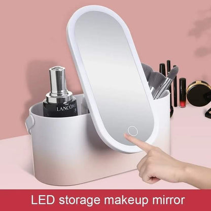 Cosmetic Organizer With Led Mirror