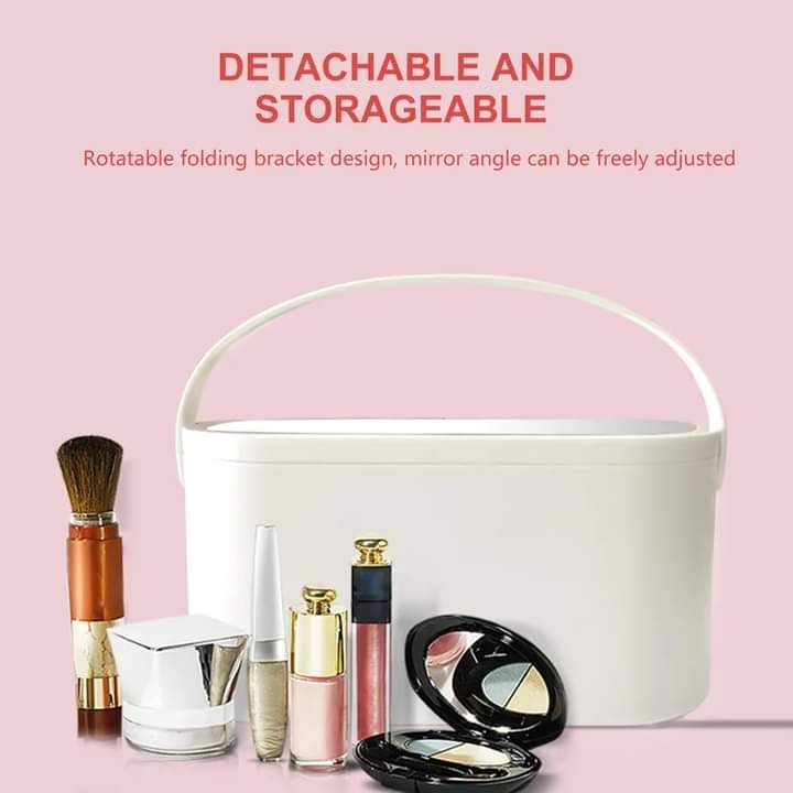 Cosmetic Organizer With Led Mirror