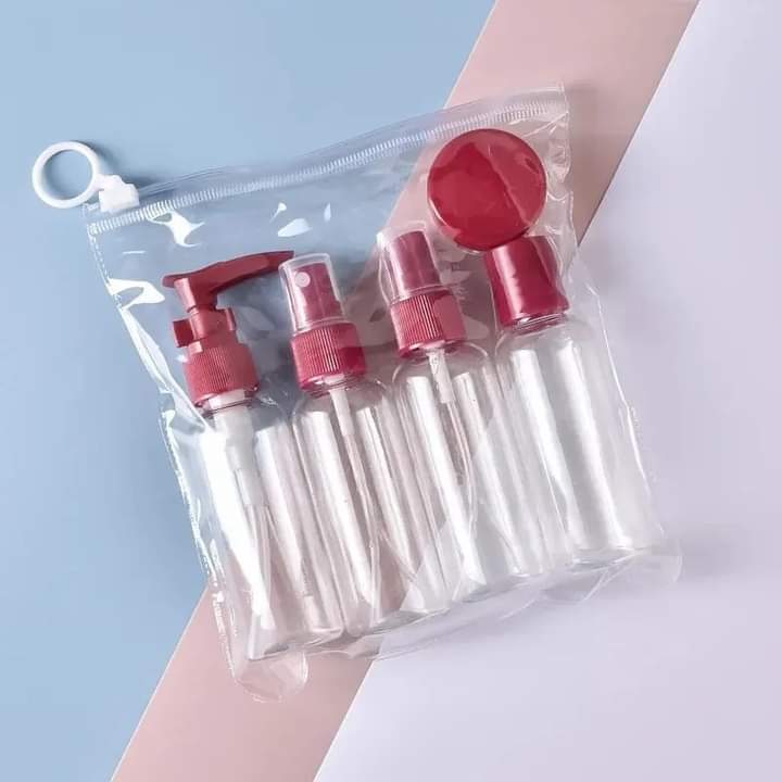 Pack Of 4pcs Vacuum Cosmetic Travel Bottle Set