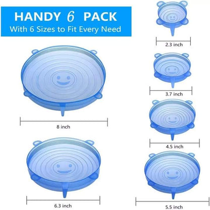 Resuable Silicone Lid (Pack Of 6)