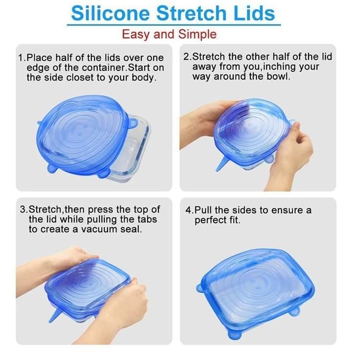 Resuable Silicone Lid (Pack Of 6)