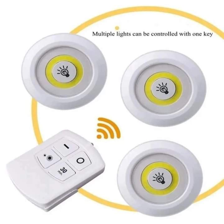 Set Of 3 Tap Led Light With Remote