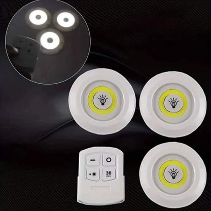 Set Of 3 Tap Led Light With Remote