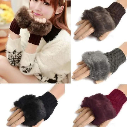 Stylish Faux Rabbit Hair Fur Gloves For Women