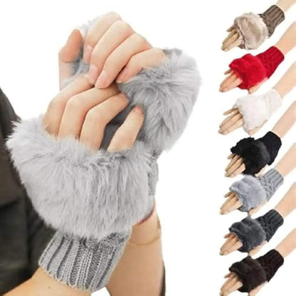 Stylish Faux Rabbit Hair Fur Gloves For Women