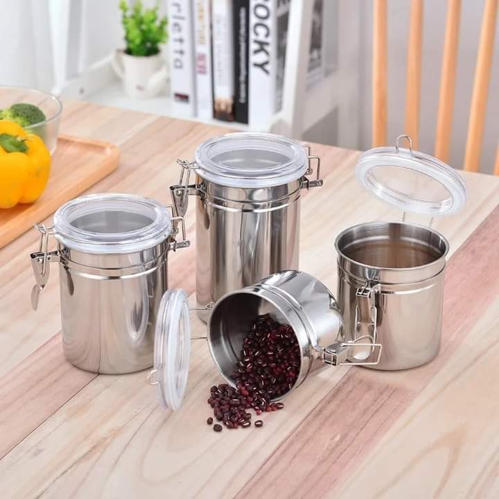 4 Pcs Stainless Steel Jars Set