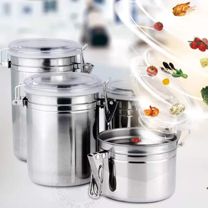 4 Pcs Stainless Steel Jars Set