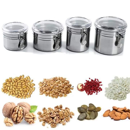 4 Pcs Stainless Steel Jars Set