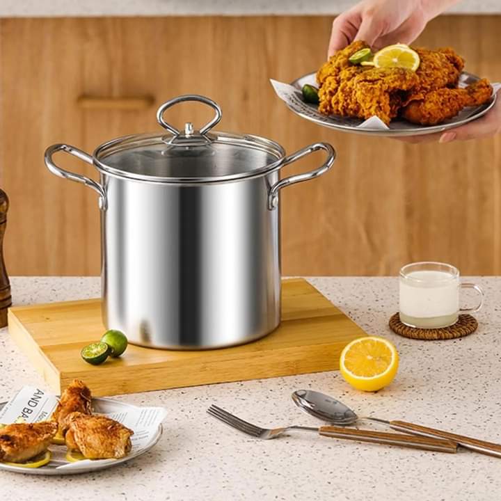 3.5 L Deep Frying Pot With Glass Lid