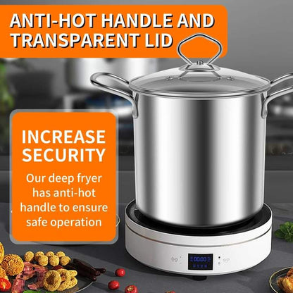 3.5 L Deep Frying Pot With Glass Lid