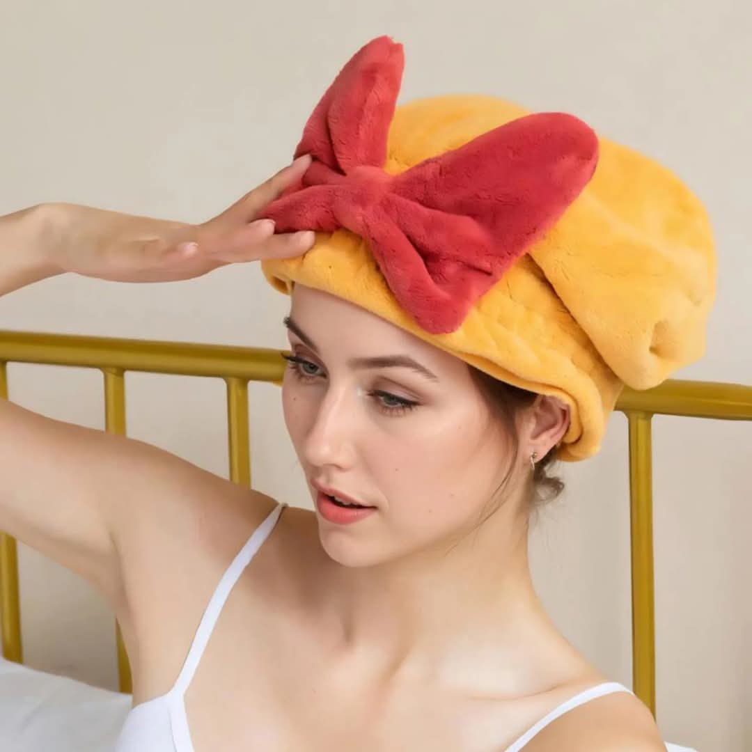 Water Absorbent Shower Cap With Bow