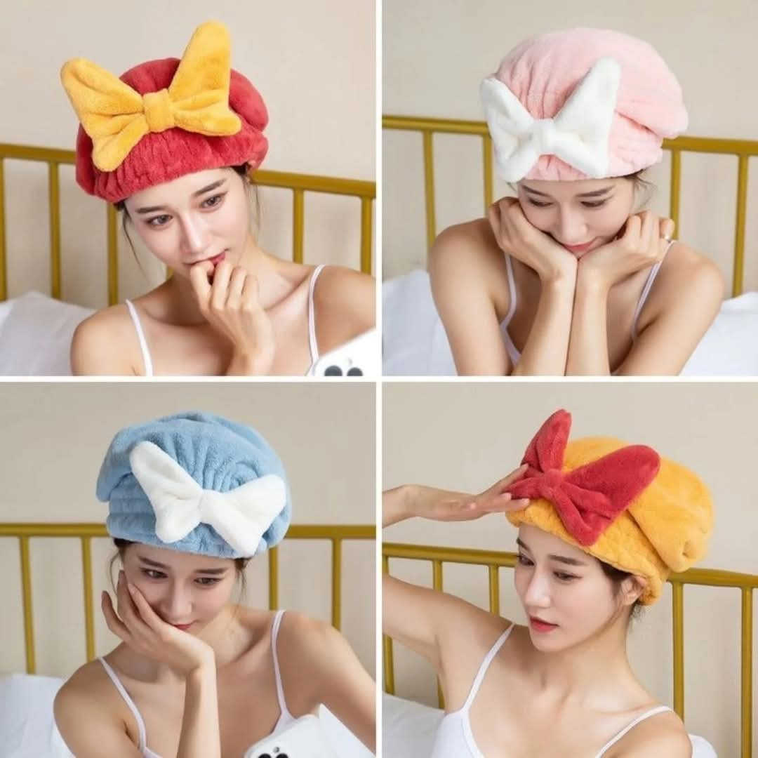 Water Absorbent Shower Cap With Bow