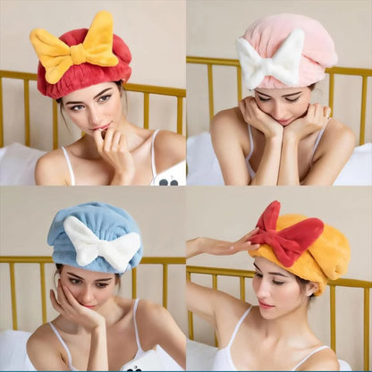 Water Absorbent Shower Cap With Bow